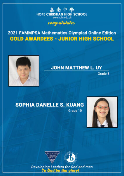 2021 FAMMPSA Mathematics Olympiad Online Edition – Hope Christian High