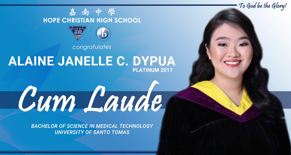 Alaine Janelle C. Dypua
Platinum 2017
Cum Laude