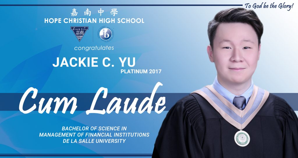 Jackie C. Yu
Platinum 2017
Cum Laude